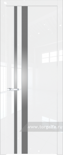 Дверь со стеклом ProfilDoors 20LW Lacobel Серебряный лак с молдингом Серебро (Белый люкс)