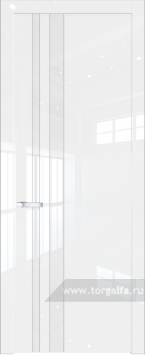 Дверь со стеклом ProfilDoors 20LW Лак классик с молдингом Серебро (Белый люкс)