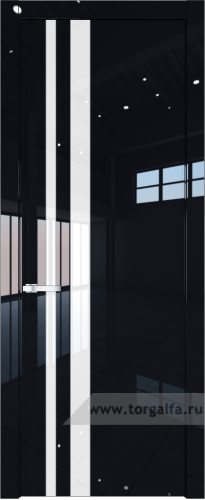 Дверь со стеклом ProfilDoors 20LW Лак классик с молдингом Серебро (Черный люкс)