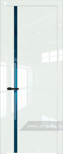 Дверь со стеклом ProfilDoors 21LW Зеркало Blue с молдингом Черный матовый ( ДаркВайт люкс)