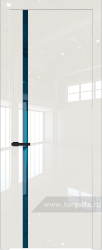 Дверь со стеклом ProfilDoors 21LW Зеркало Blue с молдингом Черный матовый (Магнолия люкс)