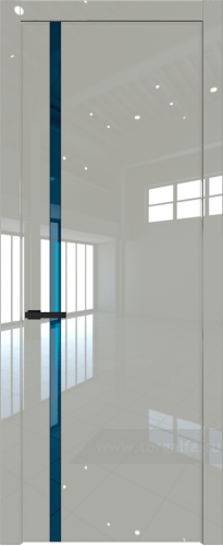 Дверь со стеклом ProfilDoors 21LW Зеркало Blue с молдингом Черный матовый (Галька люкс)