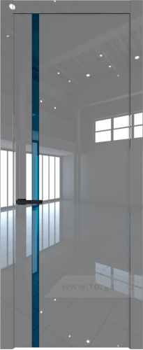 Дверь со стеклом ProfilDoors 21LW Зеркало Blue с молдингом Черный матовый (Грей люкс)