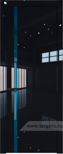 Дверь со стеклом ProfilDoors 21LW Зеркало Blue с молдингом Черный матовый (Черный люкс)