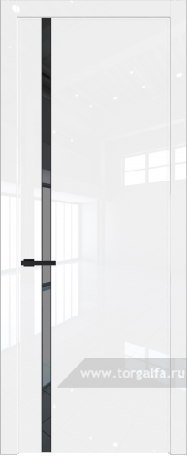 Дверь со стеклом ProfilDoors 21LW Зеркало Grey с молдингом Черный матовый (Белый люкс)