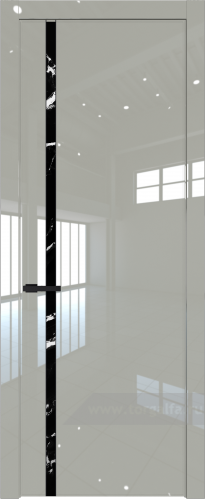 Дверь со стеклом ProfilDoors 21LW Нефи черный узор серебро с молдингом Черный матовый (Галька люкс)
