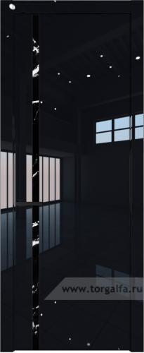Дверь со стеклом ProfilDoors 21LW Нефи черный узор серебро с молдингом Черный матовый (Черный люкс)