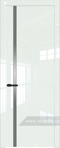 Дверь со стеклом ProfilDoors 21LW Lacobel Серебряный лак с молдингом Черный матовый ( ДаркВайт люкс)
