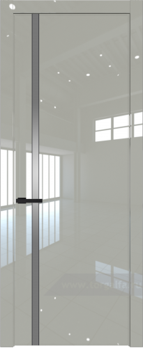 Дверь со стеклом ProfilDoors 21LW Lacobel Серебряный лак с молдингом Черный матовый (Галька люкс)