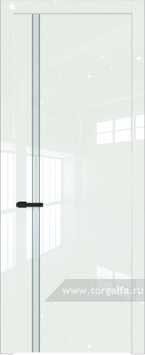 Дверь со стеклом ProfilDoors 21LW Lacobel Белый лак с молдингом Черный матовый ( ДаркВайт люкс)