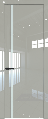 Дверь со стеклом ProfilDoors 21LW Lacobel Белый лак с молдингом Черный матовый (Галька люкс)