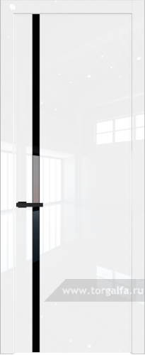Дверь со стеклом ProfilDoors 21LW Lacobel Черный лак с молдингом Черный матовый (Белый люкс)