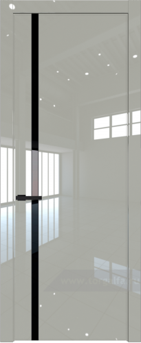 Дверь со стеклом ProfilDoors 21LW Lacobel Черный лак с молдингом Черный матовый (Галька люкс)