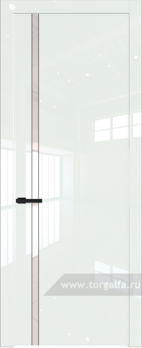 Дверь со стеклом ProfilDoors 21LW Lacobel Перламутровый лак с молдингом Черный матовый ( ДаркВайт люкс)
