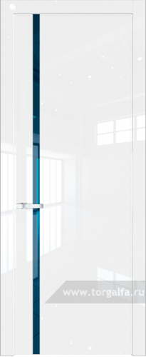 Дверь со стеклом ProfilDoors 21LW Зеркало Blue с молдингом Серебро (Белый люкс)