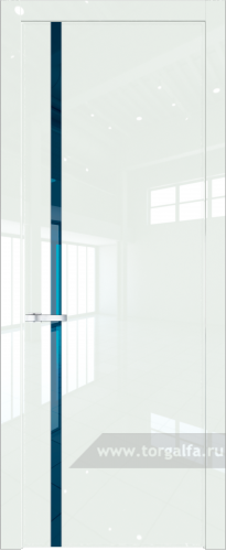 Дверь со стеклом ProfilDoors 21LW Зеркало Blue с молдингом Серебро ( ДаркВайт люкс)