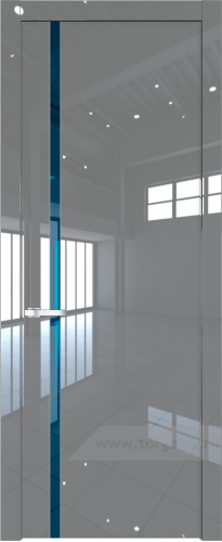 Дверь со стеклом ProfilDoors 21LW Зеркало Blue с молдингом Серебро (Грей люкс)