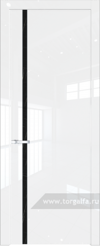 Дверь со стеклом ProfilDoors 21LW Неро мрамор с молдингом Серебро (Белый люкс)