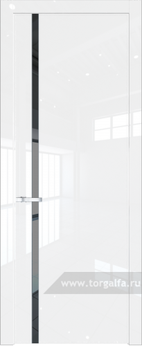 Дверь со стеклом ProfilDoors 21LW Зеркало Grey с молдингом Серебро (Белый люкс)