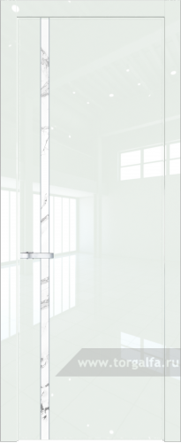 Дверь со стеклом ProfilDoors 21LW Нефи белый узор серебро с молдингом Серебро ( ДаркВайт люкс)