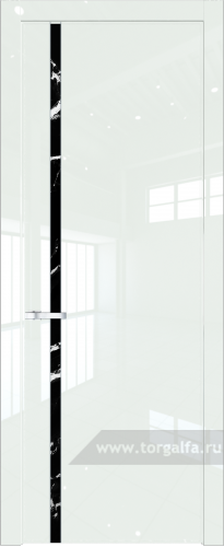 Дверь со стеклом ProfilDoors 21LW Нефи черный узор серебро с молдингом Серебро ( ДаркВайт люкс)