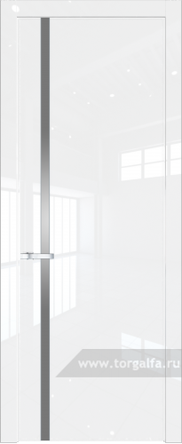 Дверь со стеклом ProfilDoors 21LW Lacobel Серебряный лак с молдингом Серебро (Белый люкс)
