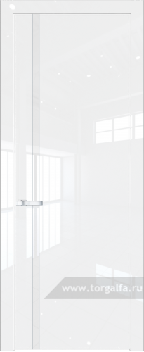 Дверь со стеклом ProfilDoors 21LW Лак классик с молдингом Серебро (Белый люкс)