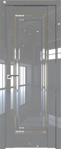 Глухая дверь ProfilDoors 23L с молдингом Золото Люкс (Грей люкс)