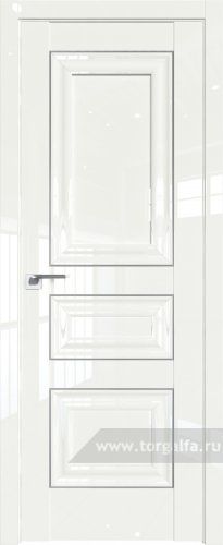 Глухая дверь ProfilDoors 25L с молдингом Серебро Люкс ( ДаркВайт люкс)