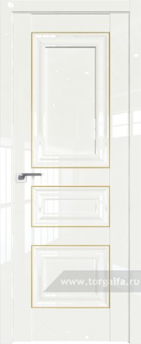 Глухая дверь ProfilDoors 25L с молдингом Золото Люкс ( ДаркВайт люкс)