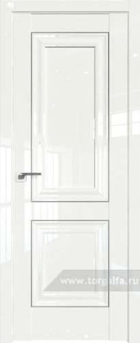 Глухая дверь ProfilDoors 27L с молдингом Серебро Люкс ( ДаркВайт люкс)
