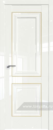 Глухая дверь ProfilDoors 27L с молдингом Золото Люкс ( ДаркВайт люкс)