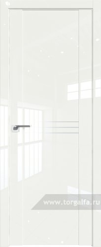 Глухая дверь ProfilDoors 151L с молдингом Алюминиевый 3 мм ( ДаркВайт люкс)