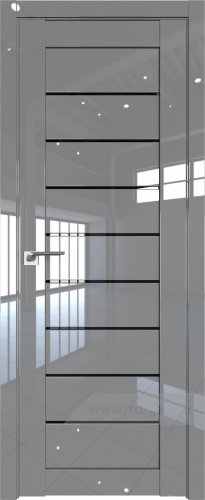 Дверь со стеклом ProfilDoors 73L Черный триплекс (Грей люкс)