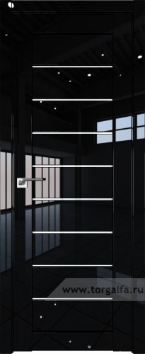 Дверь со стеклом ProfilDoors 73L Белый триплекс (Черный люкс)