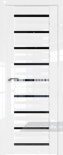 Дверь со стеклом ProfilDoors 76L Черный триплекс (Белый люкс)
