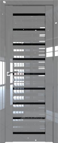 Дверь со стеклом ProfilDoors 76L Черный триплекс (Грей люкс)