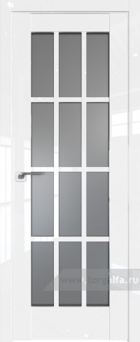 Дверь со стеклом ProfilDoors 102L Графит (Белый люкс)