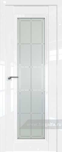 Дверь со стеклом ProfilDoors 2.101L Гравировка 10 (Белый люкс)
