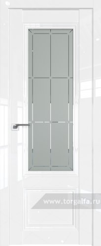 Дверь со стеклом ProfilDoors 2.103L Гравировка 1 (Белый люкс)