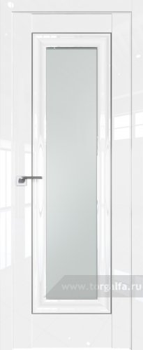 Дверь со стеклом ProfilDoors 24L Матовое с молдингом Серебро Люкс (Белый люкс)