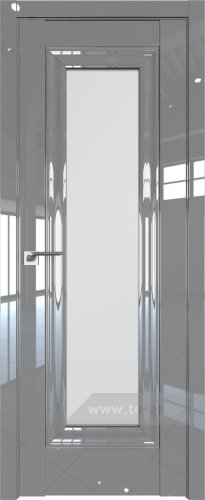 Дверь со стеклом ProfilDoors 24L Матовое с молдингом Серебро Люкс (Грей люкс)