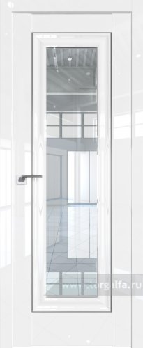 Дверь со стеклом ProfilDoors 24L Прозрачное с молдингом Серебро Люкс (Белый люкс)