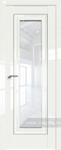 Дверь со стеклом ProfilDoors 24L Прозрачное с молдингом Серебро Люкс ( ДаркВайт люкс)