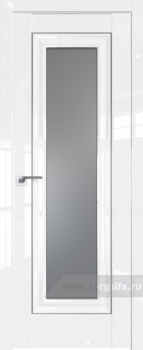 Дверь со стеклом ProfilDoors 24L Графит с молдингом Серебро Люкс (Белый люкс)