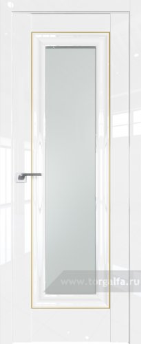Дверь со стеклом ProfilDoors 24L Матовое с молдингом Золото Люкс (Белый люкс)