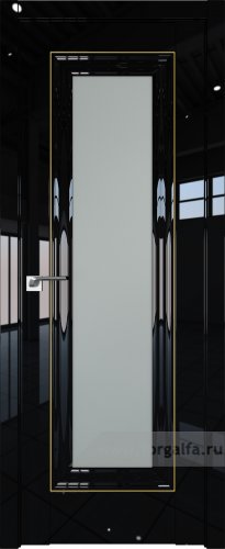 Дверь со стеклом ProfilDoors 24L Матовое с молдингом Золото Люкс (Черный люкс)