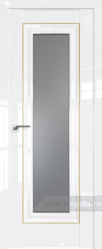 Дверь со стеклом ProfilDoors 24L Графит с молдингом Золото Люкс (Белый люкс)