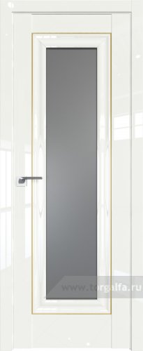 Дверь со стеклом ProfilDoors 24L Графит с молдингом Золото Люкс ( ДаркВайт люкс)