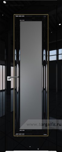 Дверь со стеклом ProfilDoors 24L Графит с молдингом Золото Люкс (Черный люкс)